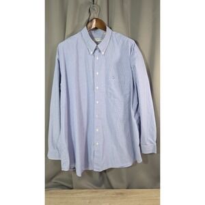 Biscayne‎ Bay Blue Check Long Sleeve Button Cotton Shirt 3XLT